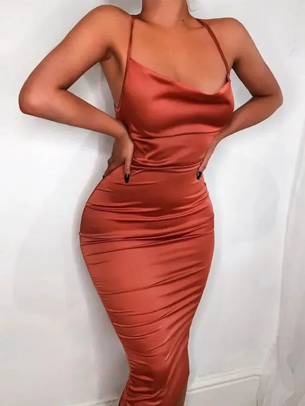 Neon Bodycon Long Midi Dress