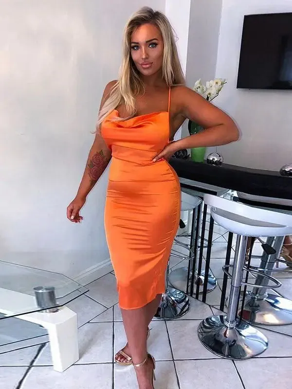 Neon Bodycon Long Midi Dress