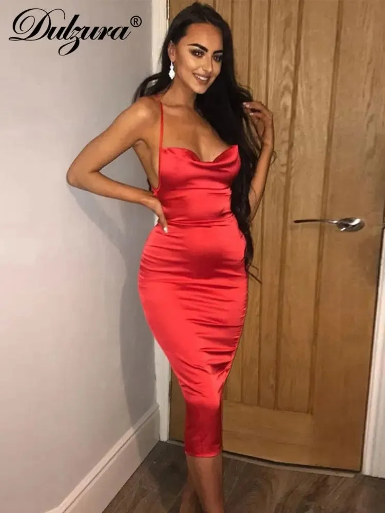 Neon Bodycon Long Midi Dress