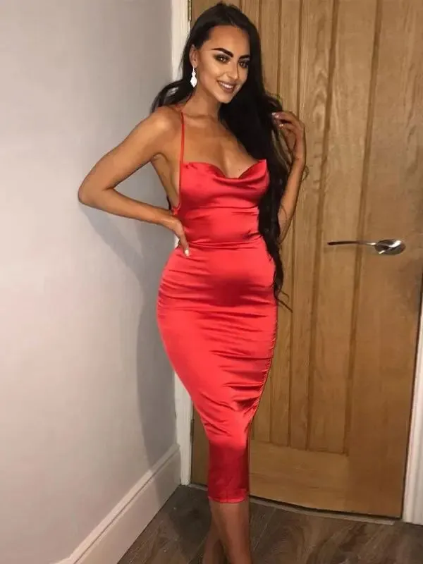 Neon Bodycon Long Midi Dress