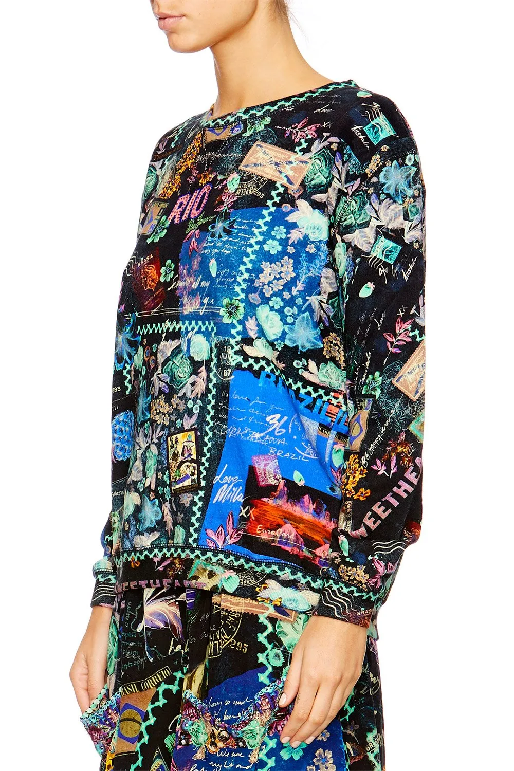 OVERSIZED SWEATER WITH CUFF YOU'VE GOT MAIL