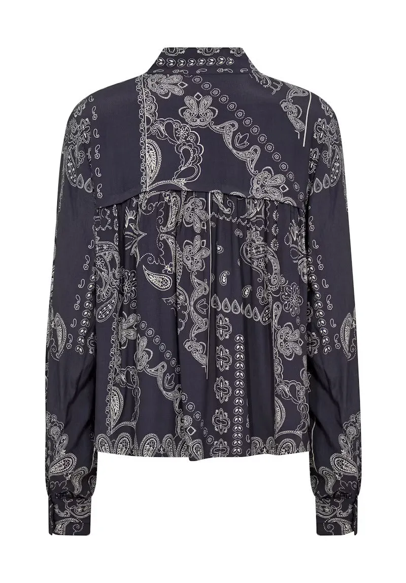 Part Two Najia Paisley Print Bow Neck Blouse