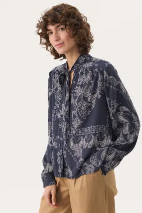 Part Two Najia Paisley Print Bow Neck Blouse