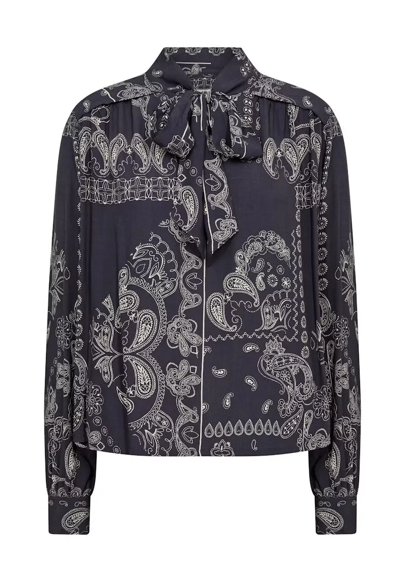 Part Two Najia Paisley Print Bow Neck Blouse
