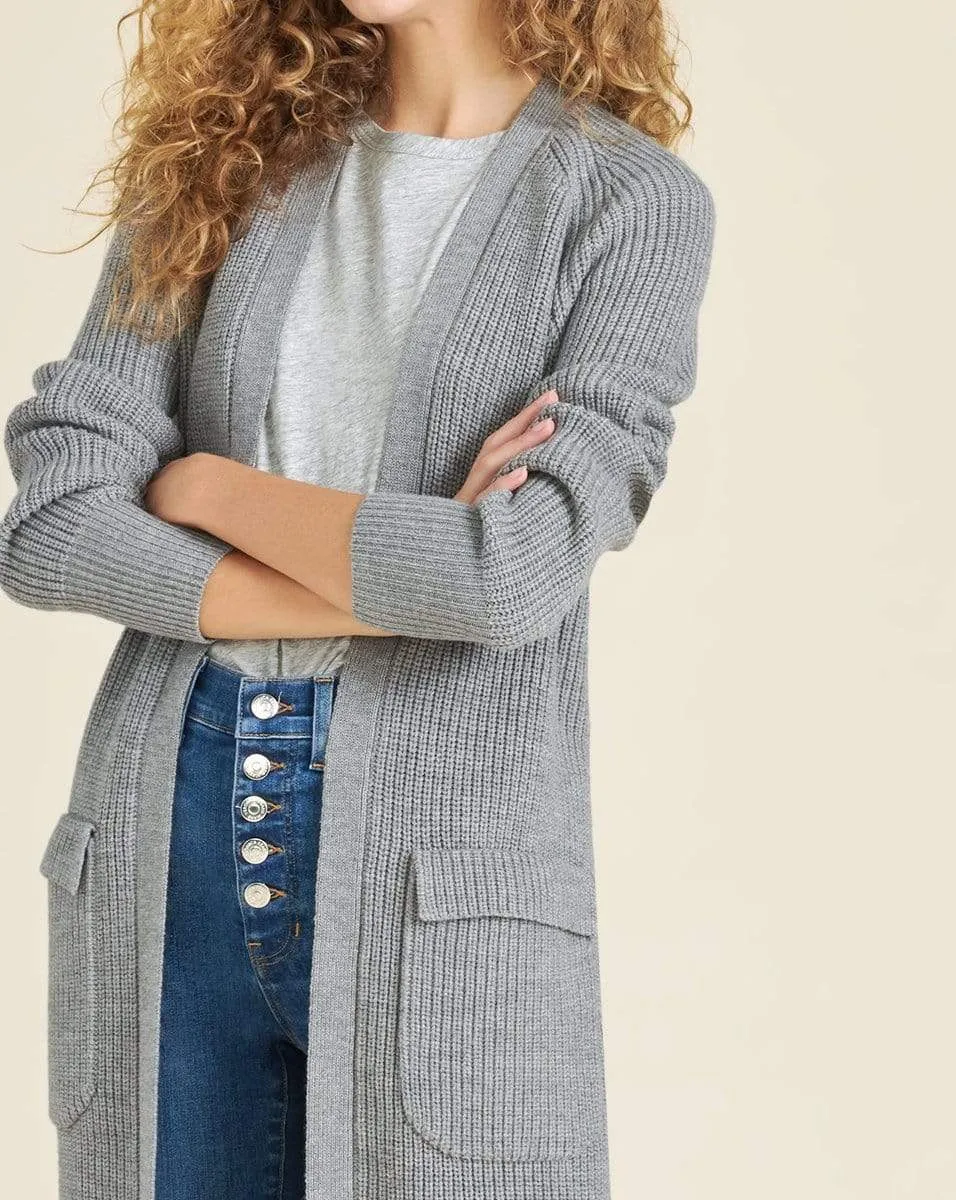 Pearl Mixed-Media Trench Cardigan