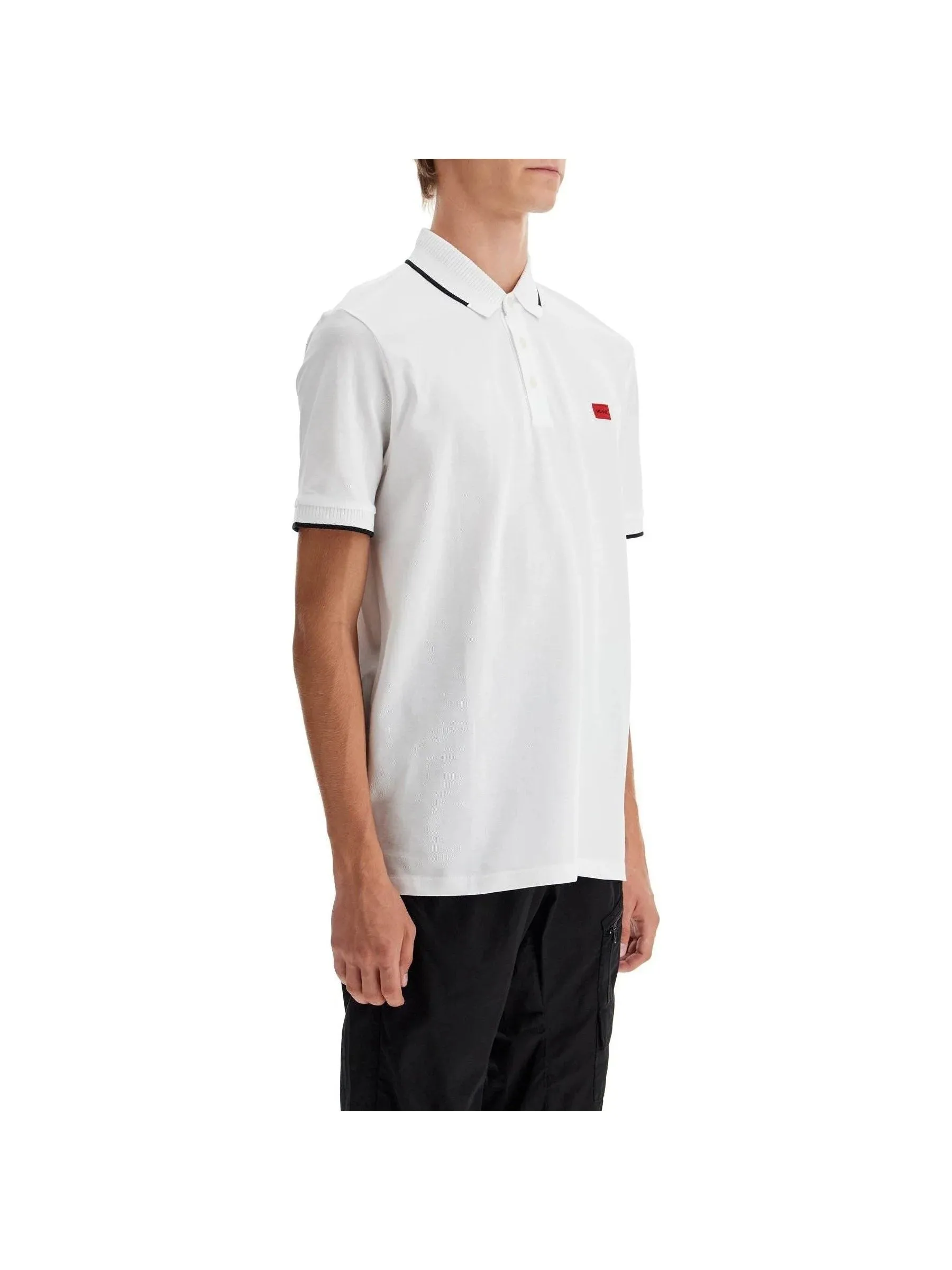 Pique Textured Cotton Polo Shirt
