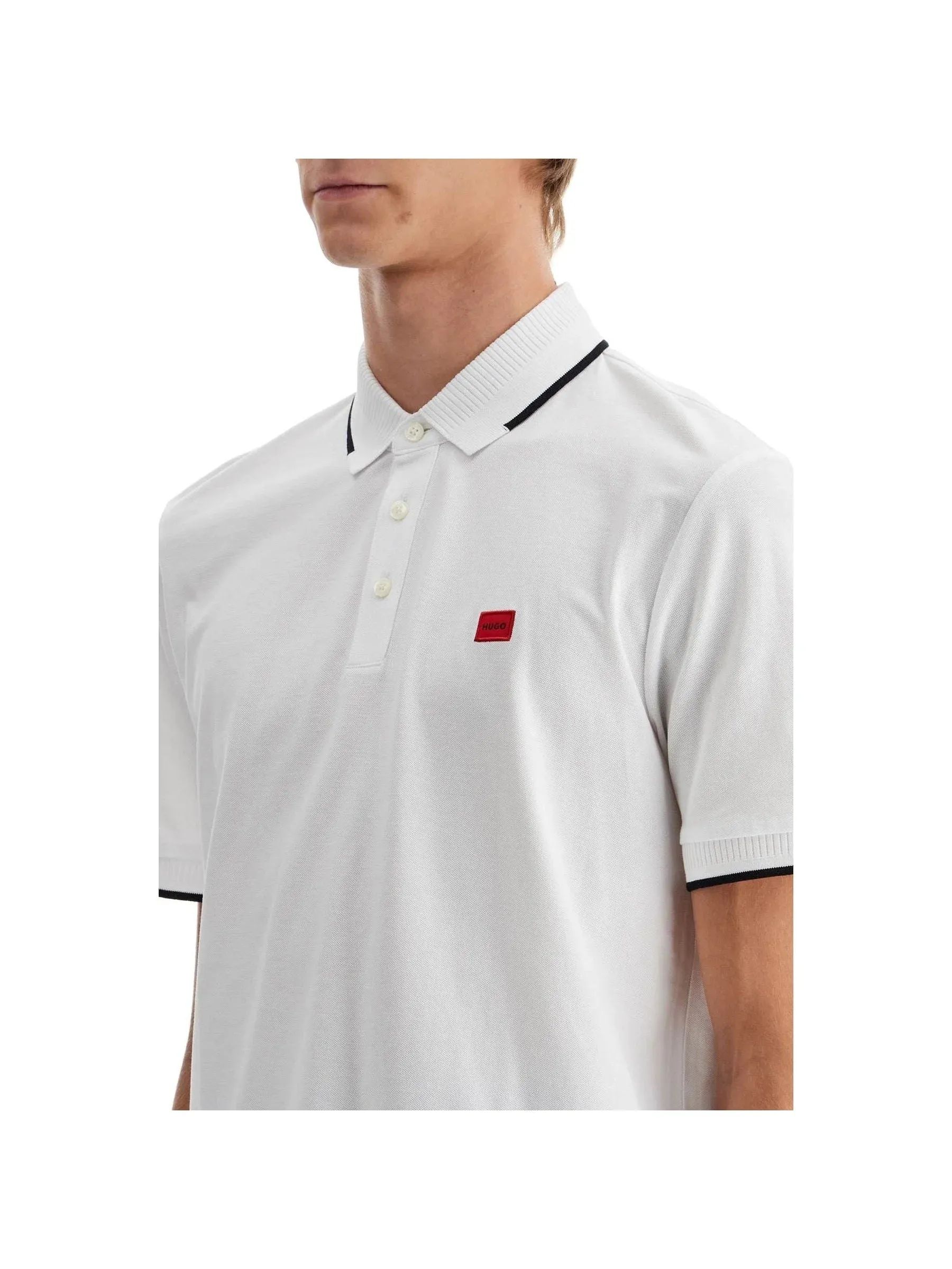 Pique Textured Cotton Polo Shirt