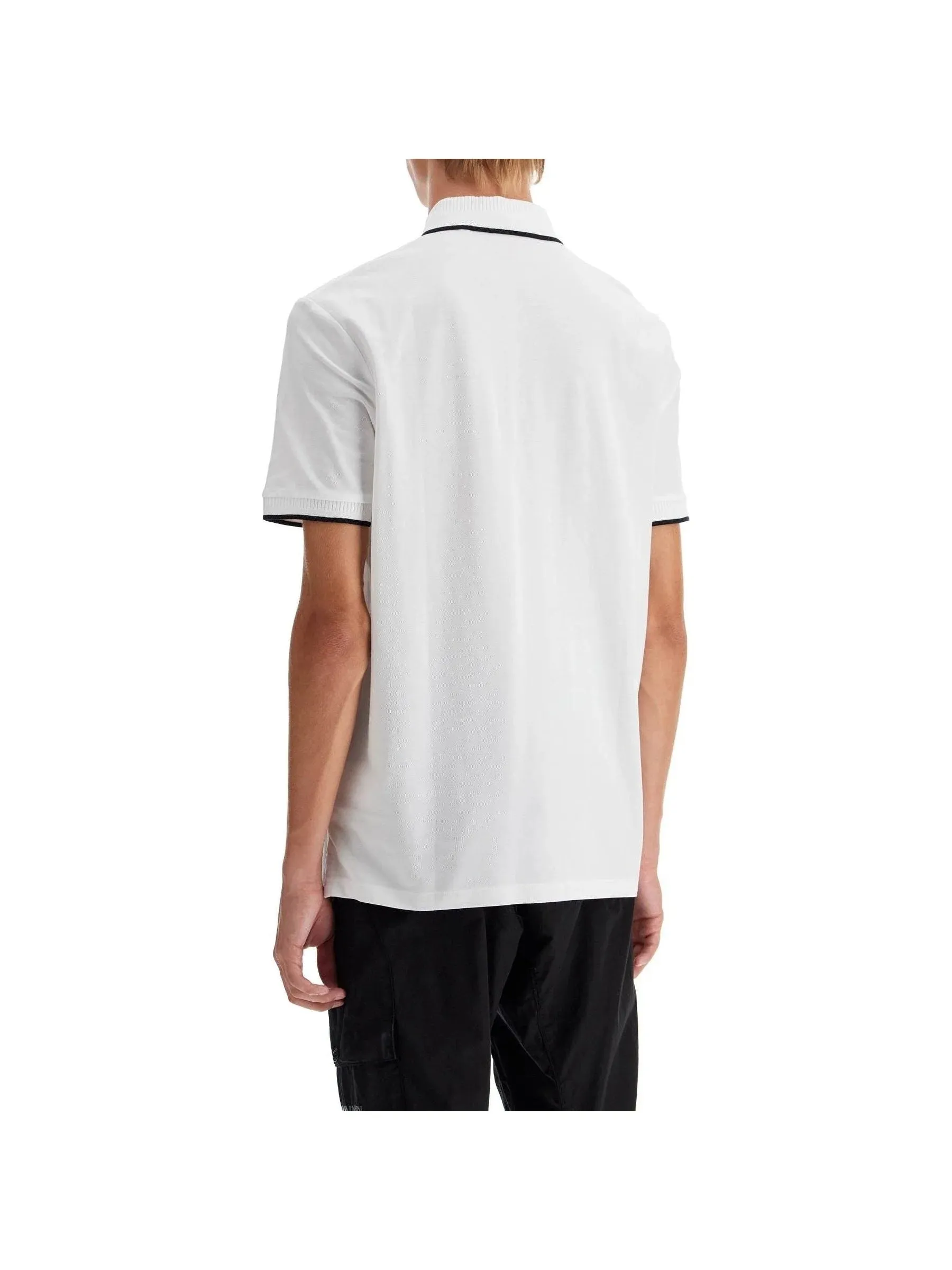 Pique Textured Cotton Polo Shirt