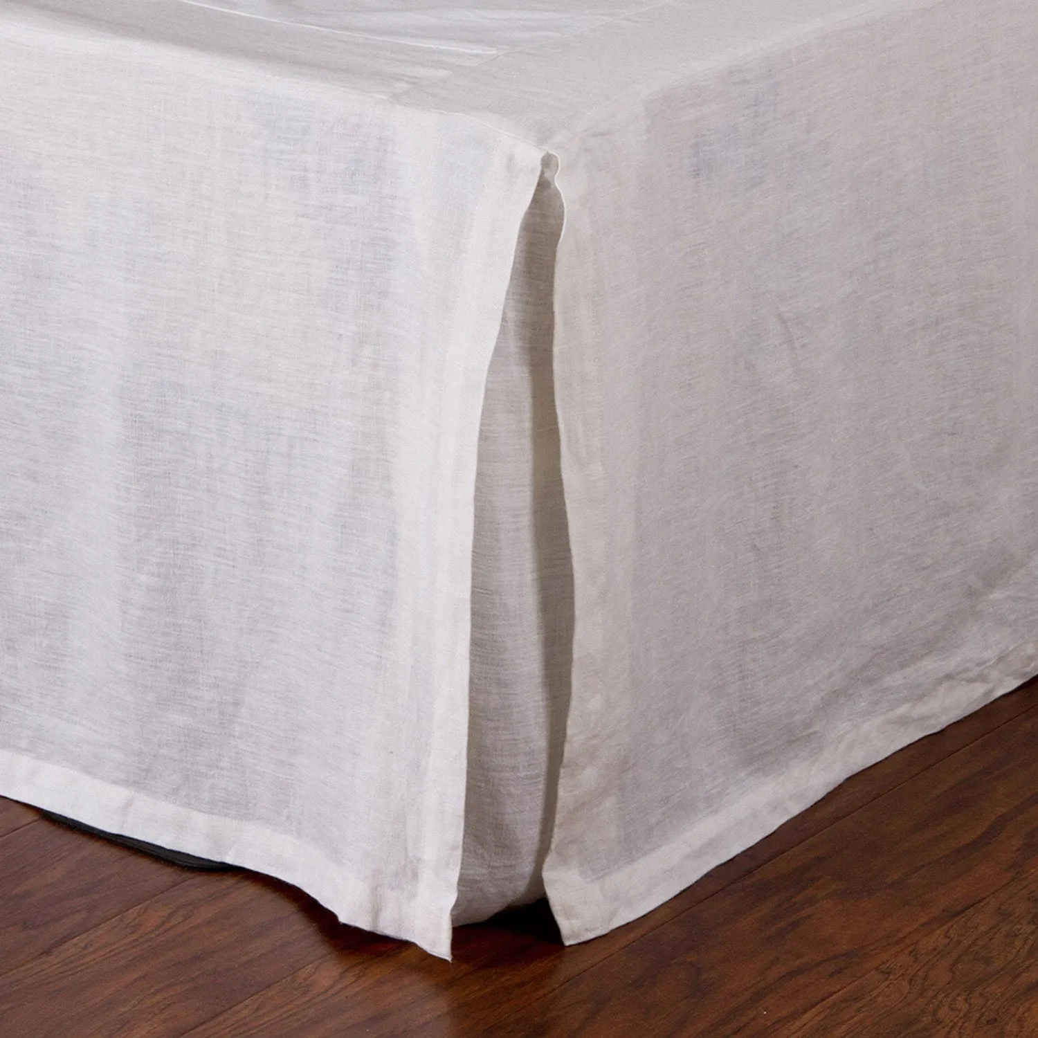 Pom Pom at Home Pleated White Linen Bedskirt ~ Available in Twin, Queen and King Sizes
