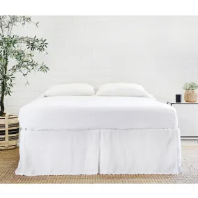Pom Pom at Home Pleated White Linen Bedskirt ~ Available in Twin, Queen and King Sizes