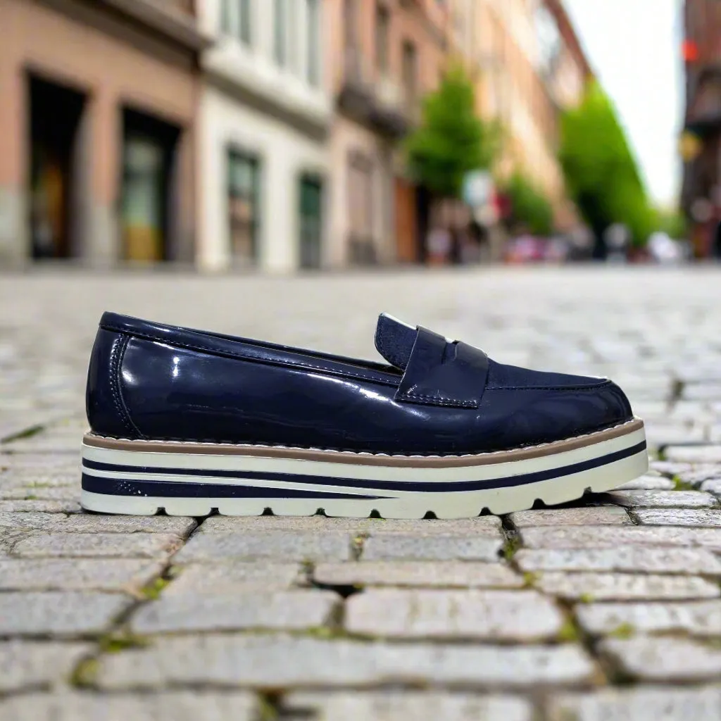 Primark Blue Slip-On Moccasin Flats Size: UK 5 / EU 38 / US 7