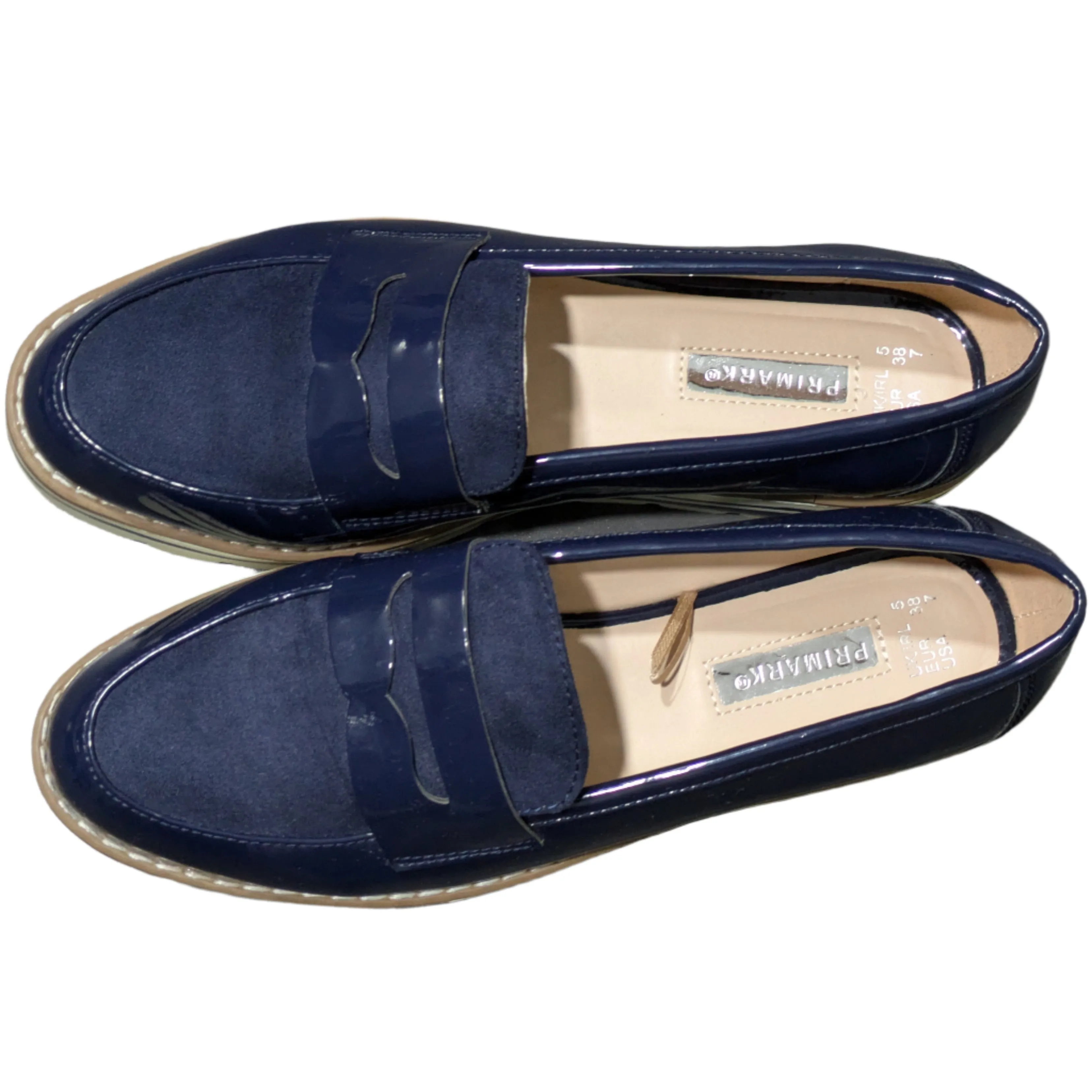 Primark Blue Slip-On Moccasin Flats Size: UK 5 / EU 38 / US 7