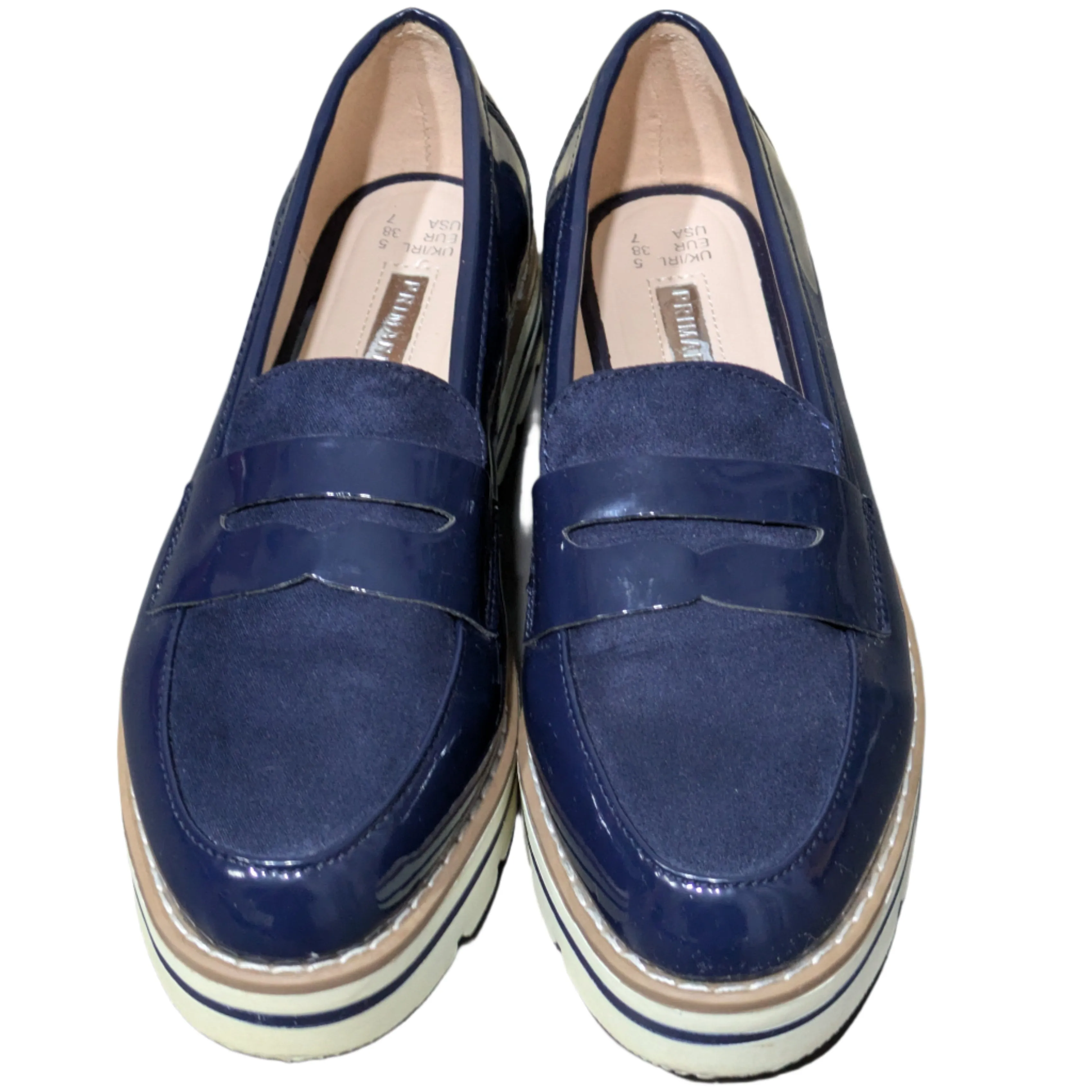 Primark Blue Slip-On Moccasin Flats Size: UK 5 / EU 38 / US 7
