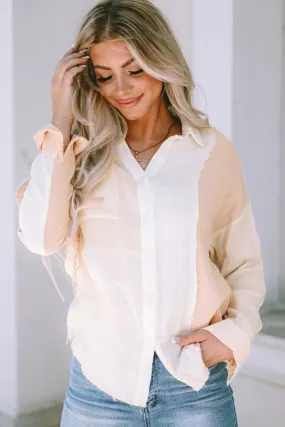 Raw Hem Textured Shirt