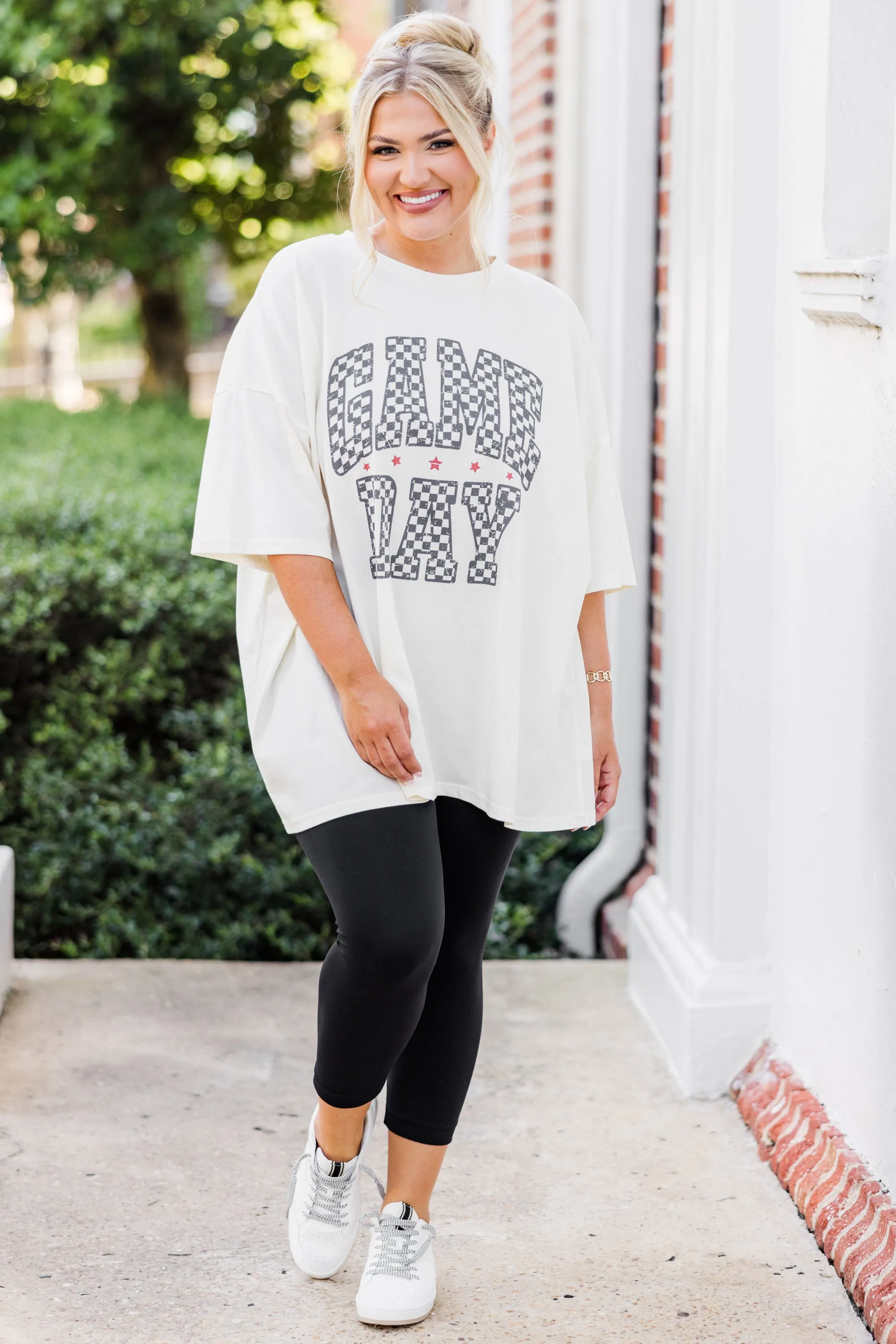 Ready For Game Day Boyfriend Tee, Ivory