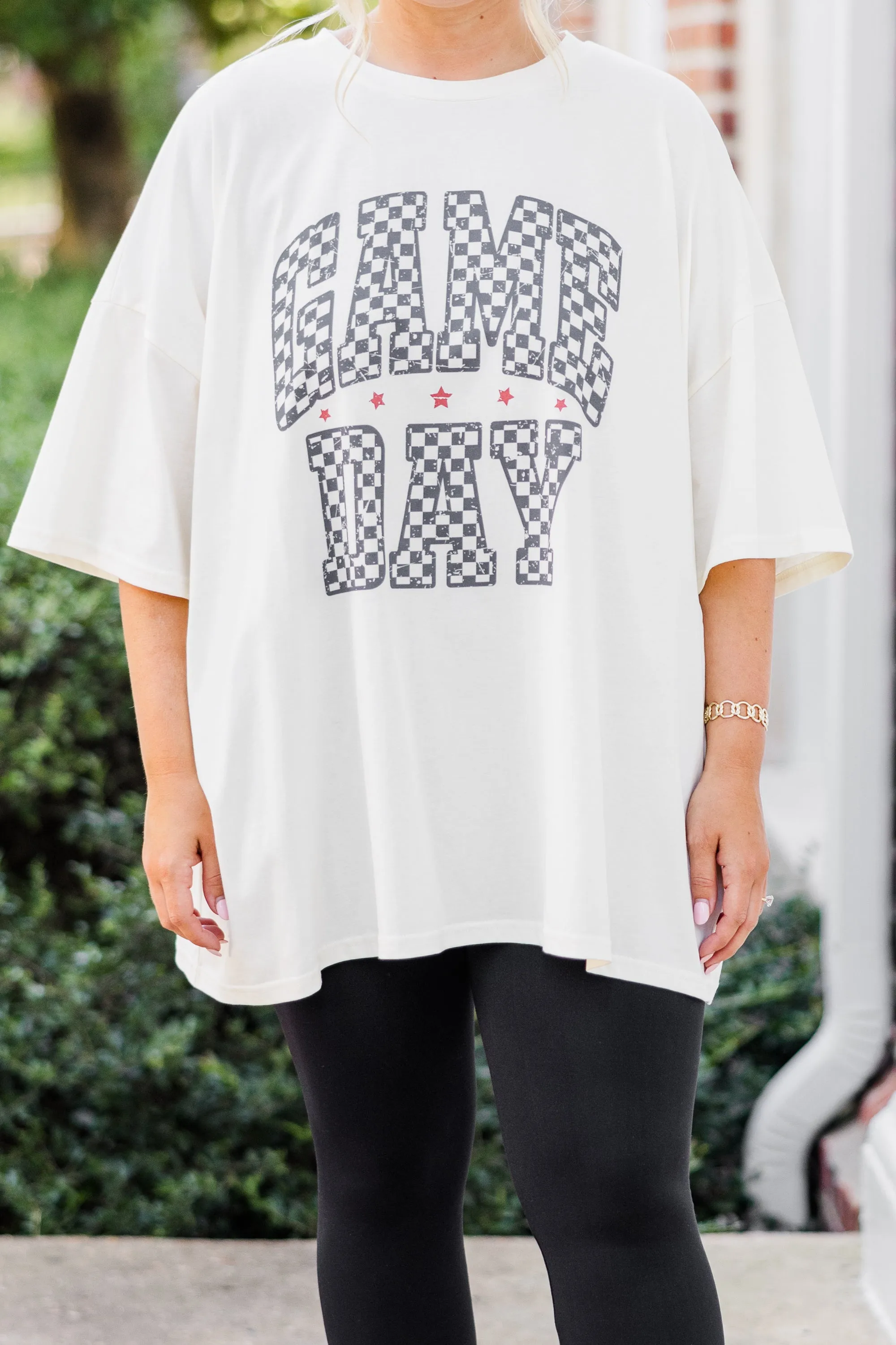 Ready For Game Day Boyfriend Tee, Ivory