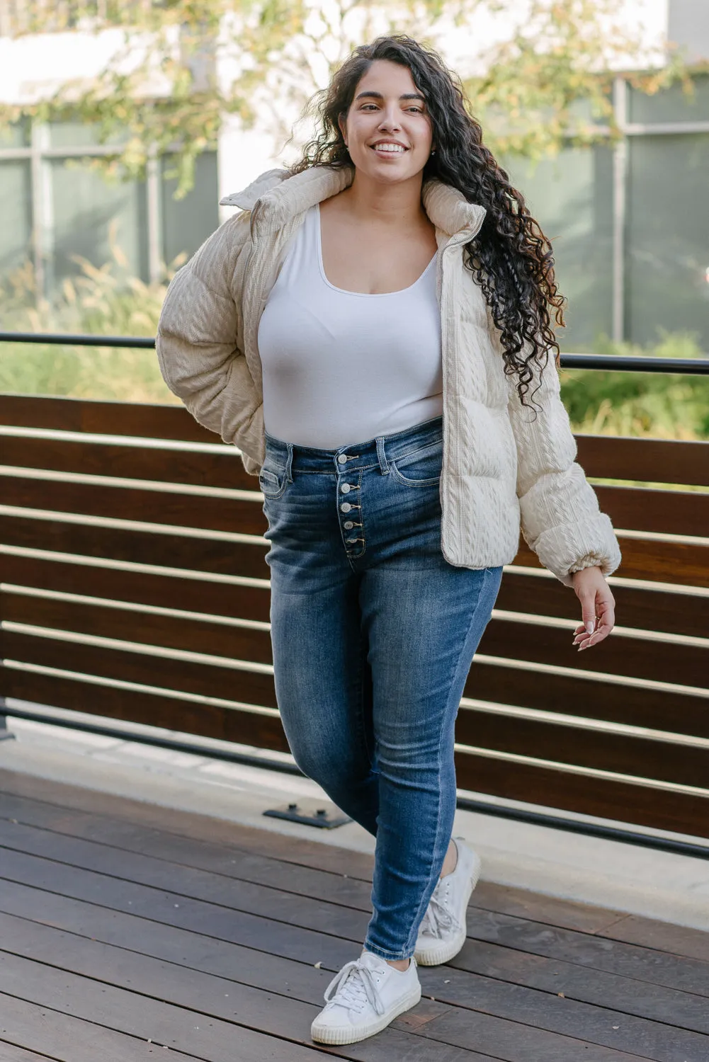 Rose Classic Button Fly Skinny Jeans - PLUS