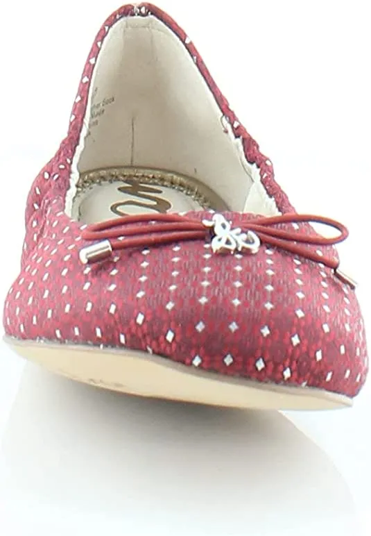 Sam Edelman Felicia Red Multi Slip On Rounded Closed Toe Flexible Ballet Flat