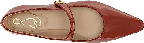 Sam Edelman Jene Copper Mary Jane Button Vamp Strap Pointed Toe Low Heel Flats