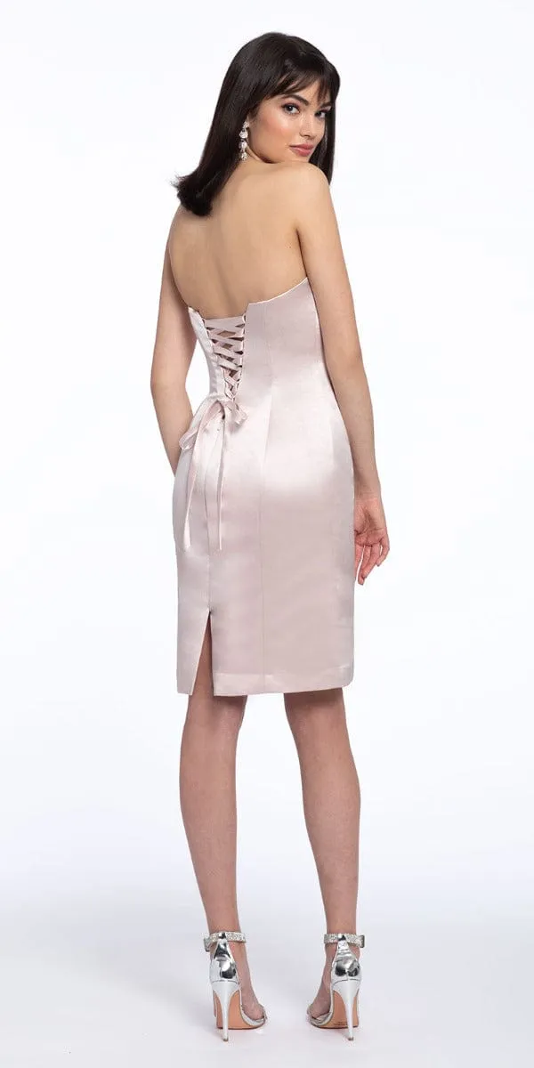 Short Satin Sweetheart Corset Back Dress