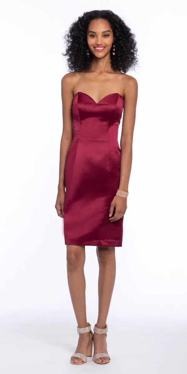 Short Satin Sweetheart Corset Back Dress