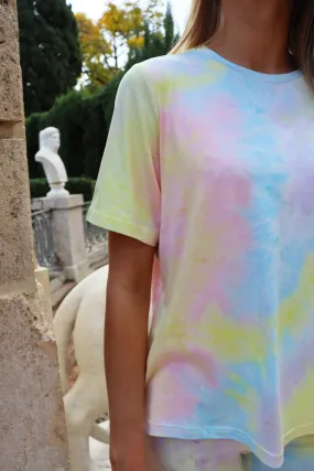 SILKE-TSHIRT - PASTEL TIE DYE