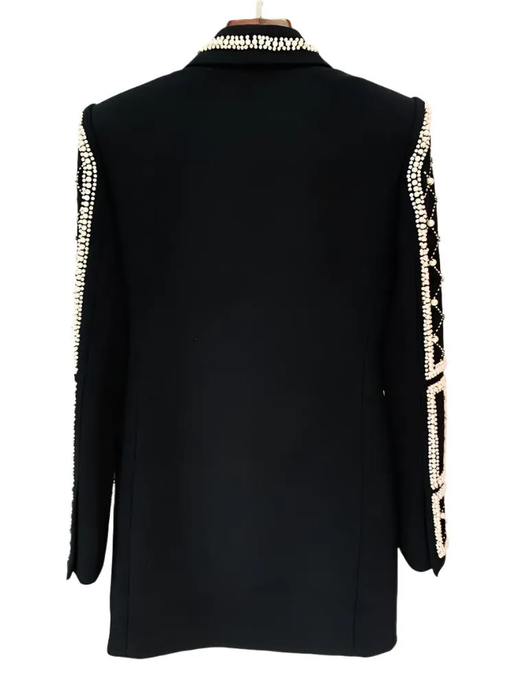 Sophisticated Green Beaded Blazer for Professional Elegance