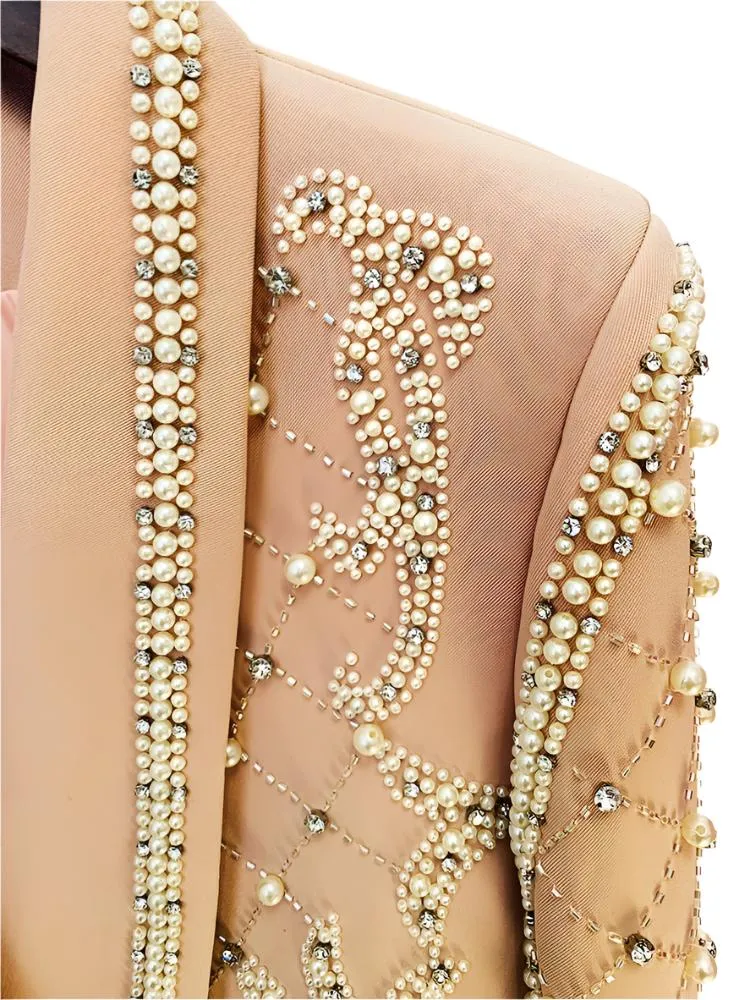 Sophisticated Green Beaded Blazer for Professional Elegance