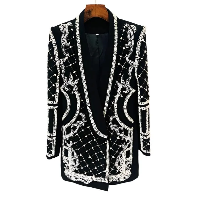 Sophisticated Green Beaded Blazer for Professional Elegance