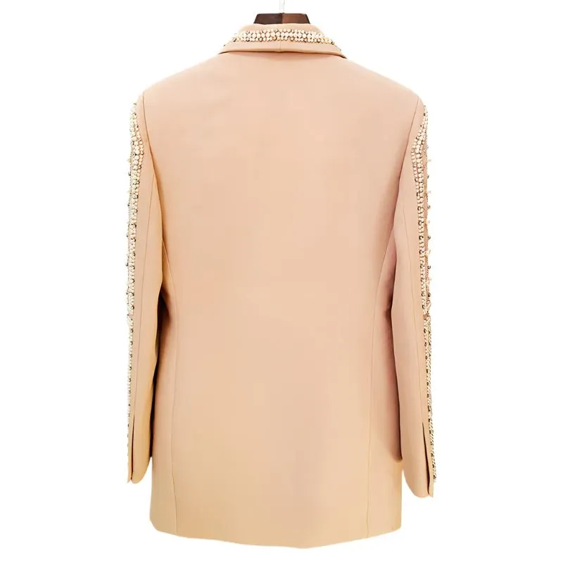 Sophisticated Green Beaded Blazer for Professional Elegance