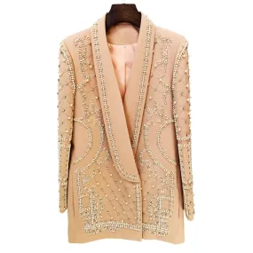 Sophisticated Green Beaded Blazer for Professional Elegance