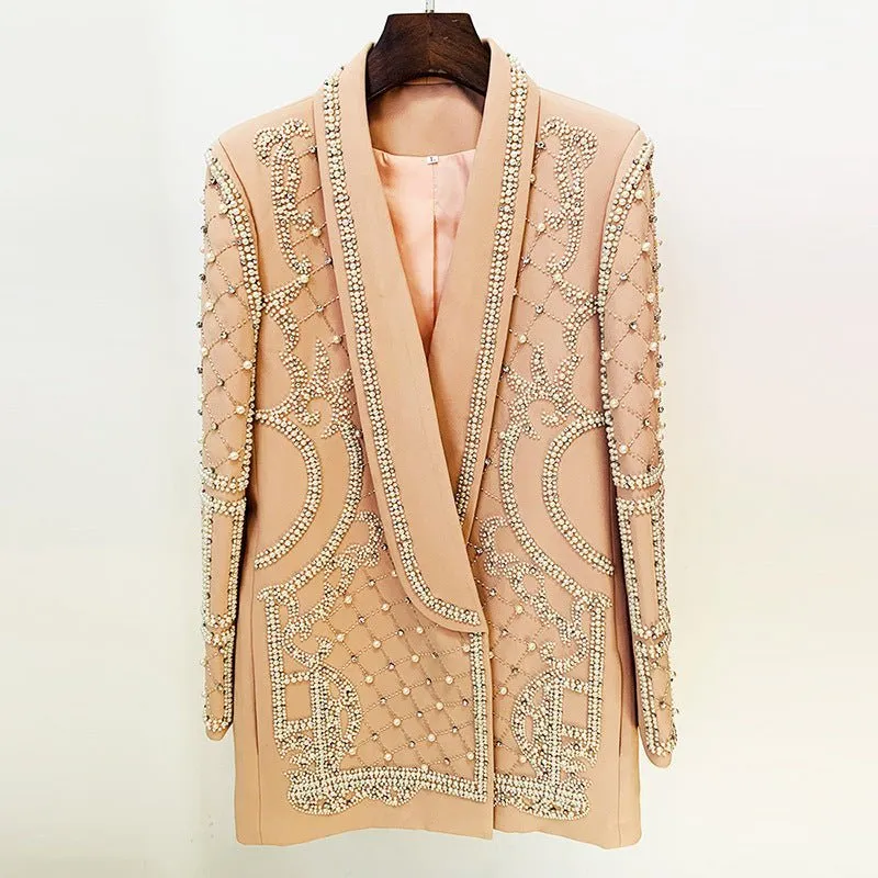 Sophisticated Green Beaded Blazer for Professional Elegance