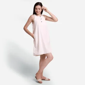 White Warm Cotton Corduroy a-Line Short Dress