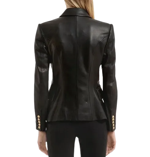 Womens Amoura Genuine Lambskin Leather Blazer