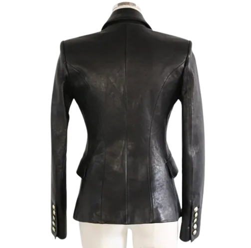 Womens Amoura Genuine Lambskin Leather Blazer