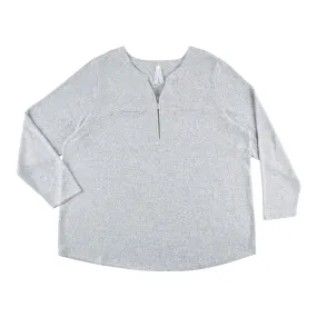 Women's Plus 1/4 Zip V-Neck Blouse