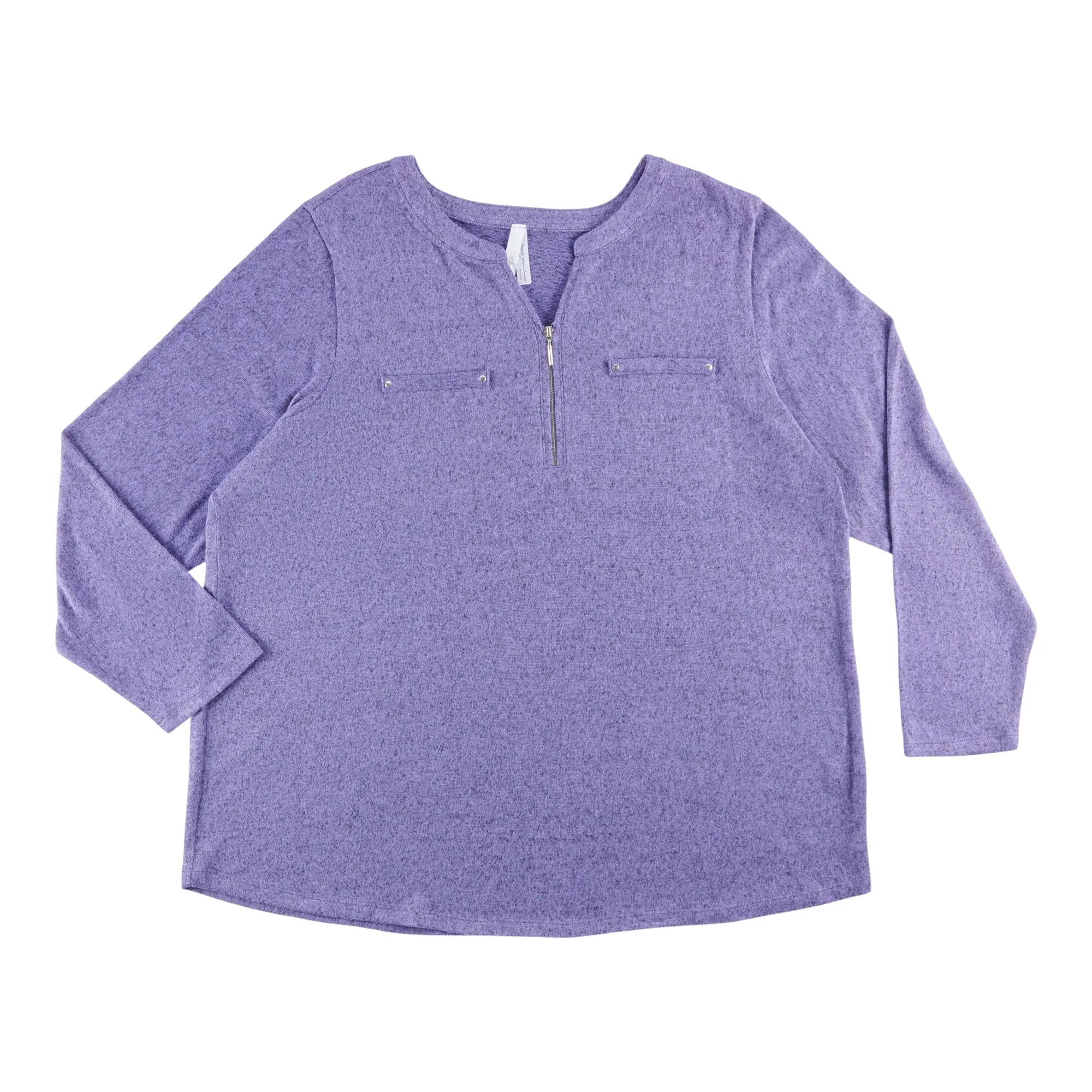 Women's Plus 1/4 Zip V-Neck Blouse