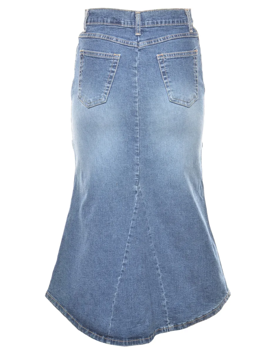 Y2K Maxi Style Denim Skirt - S